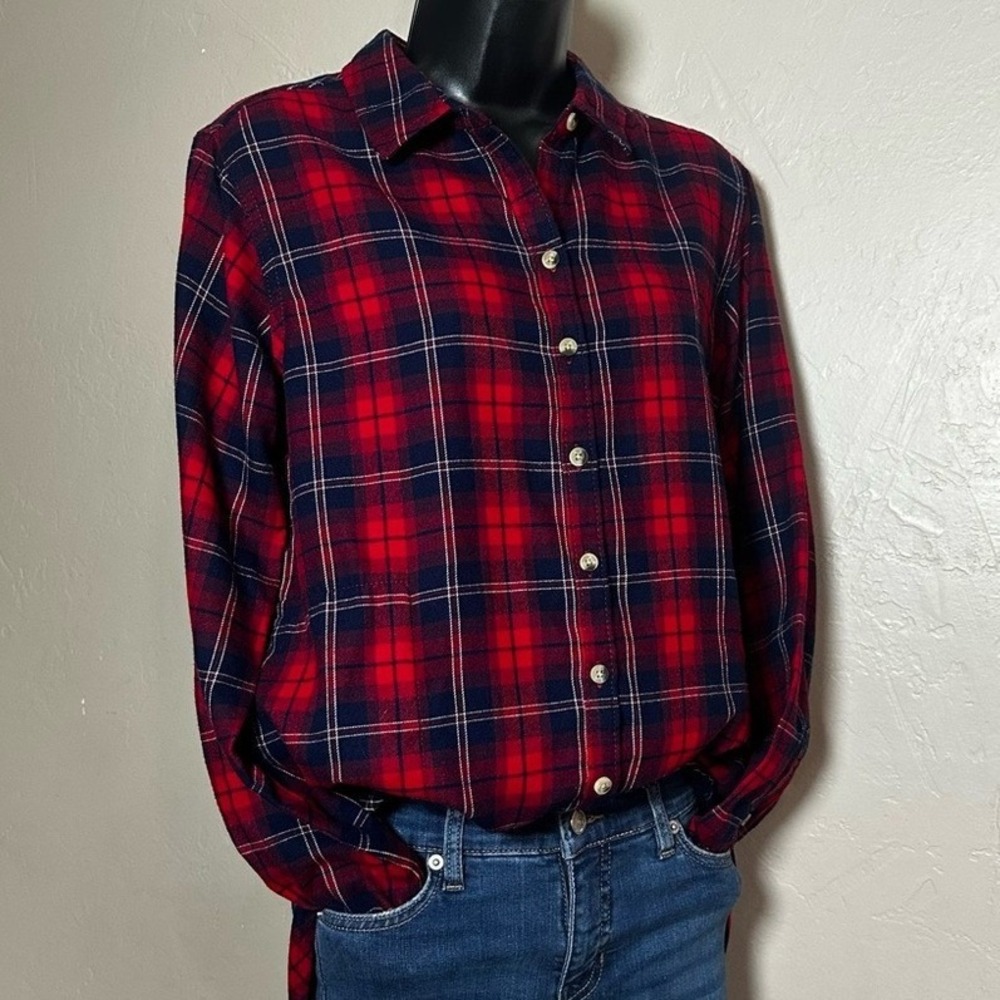 (Free People Sold Separate) NWOT Jachs New York Girlfriend Plaid Flannel Shirt
